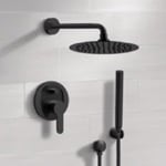 Remer SFH34 Matte Black Shower System With Rain Shower Head and Hand Shower